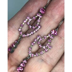 936  Vintage pink crystal chandelier  Earrings